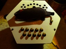 White German 1950-60s Anglo 20+1 Button 7.5" (19cm) Wide Concertina .. ..GC.