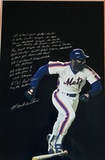 Mookie Wilson Signed 20x30 Photo