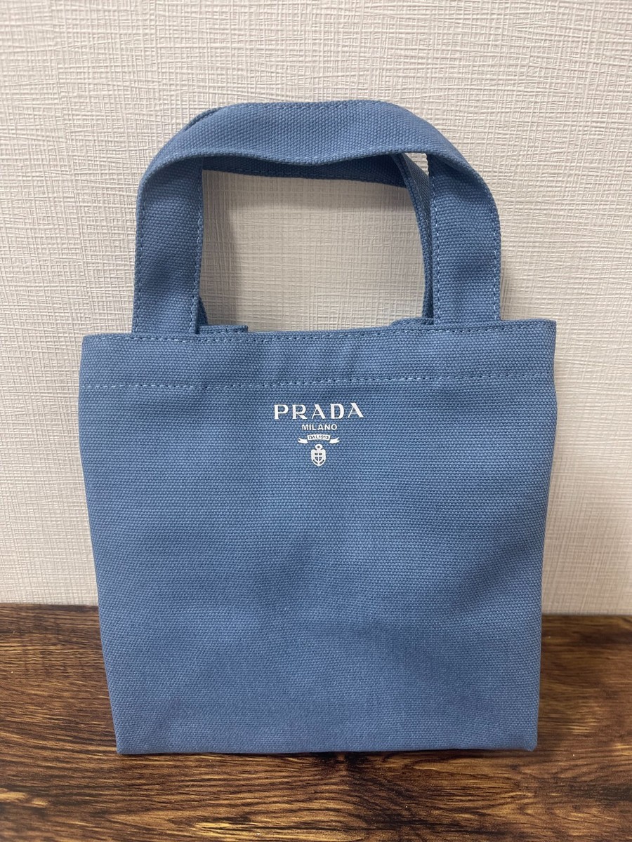 Novelty PRADA Mini Tote Bag lunch Bag Blue Limited Edition