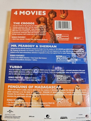 4-Movie Collection: The Croods/Mr. Peabody & Sherman/Turbo/Penguins of (DVD) - Picture 6 of 6