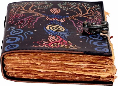 Blank Spell Book Of Shadows Journal With Lock Vintage Handmade Leather ...
