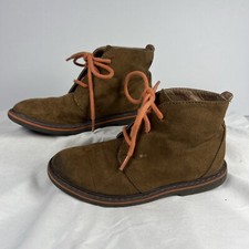 Cole Haan Little Carlton Boys Tan Orange Oxfords Youth Size 9 EUC