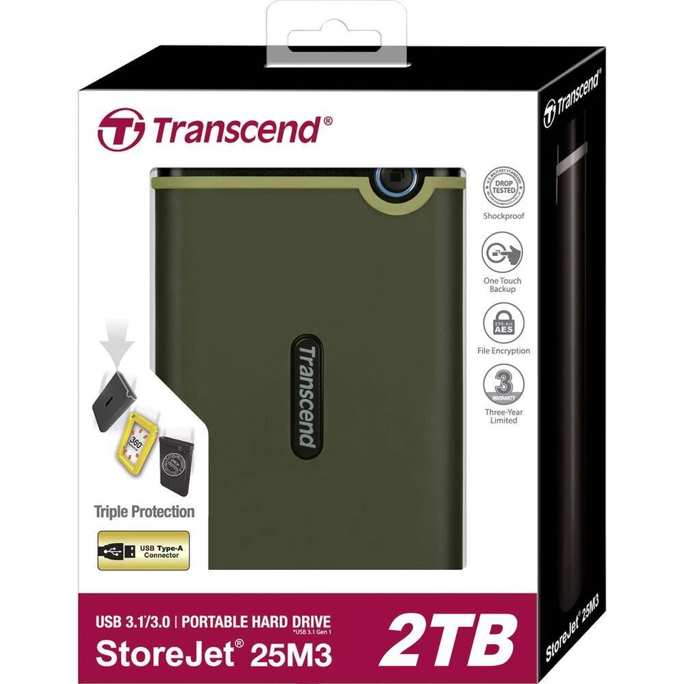 Transcend StoreJet® 25M3G 2 TB Externe Festplatte 6.35 cm (2.5 Zoll) USB-A (USB - Bild 3 von 3