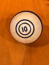Vintage Pool Billiard Ball 10 Double Rings Circles  2 1/4 Inch