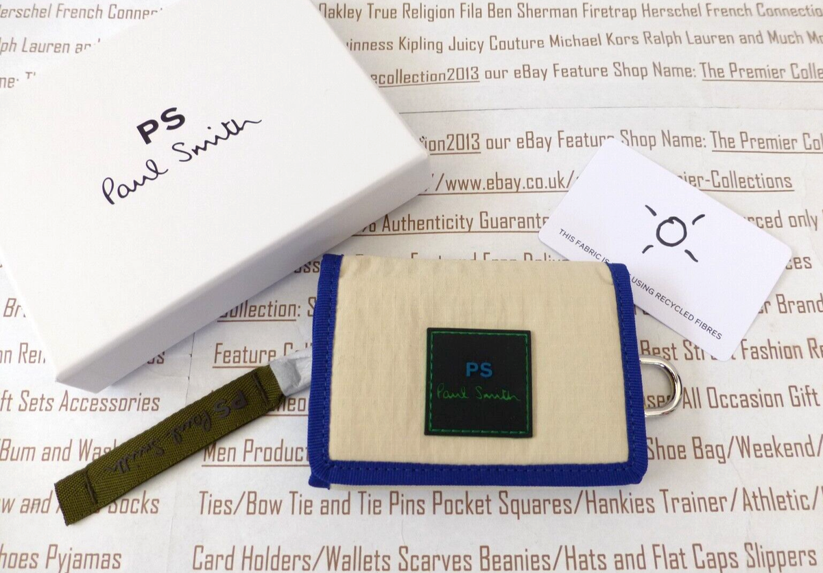 PAUL SMITH Trifold Wallet Mens Canvas Cream Colourways Wallets