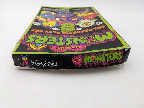 Set da gioco vintage 1987 Amable Monsters Colorforms completo Fair Cond - Foto 4 di 12