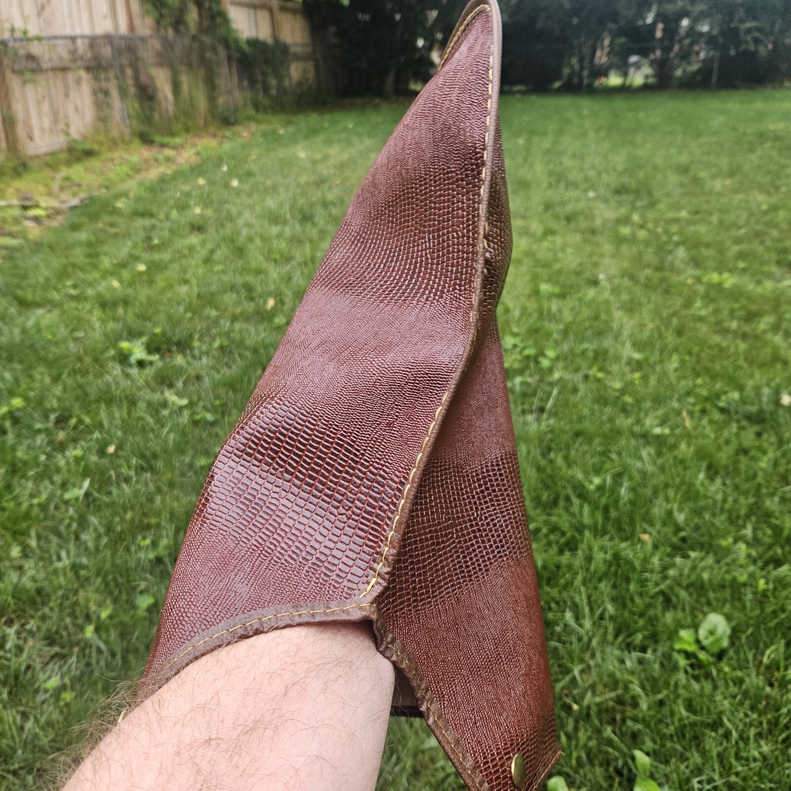 Vintage Brown Faux Leather Golf Bag Carry Cart Bag AJAY 14 Way Strap