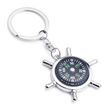 1pc Creative Rudder Compass Key Chain Key Ring Keychain Business Activities Gift