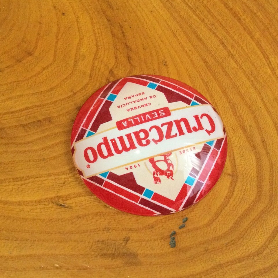 Round Cruzcampo Sevilla Fisheye Badge, Beer Pump, Font, Mancave, Bar