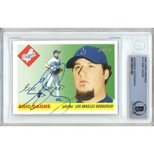 Eric Gagne Signed 2004 Topps Heritage #111 Beckett BAS Slabbed Dodgers MLB Auto