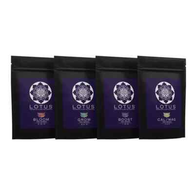 Lotus Nutrients Powdered Plant Nutrients Intro Pack Grow Bloom Boost and Cal/...