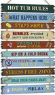 Tatuo Hot Tub Rules Wood Sign Funny Hot Tub Rules Sign Bathroom Decorative Signs