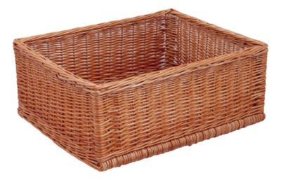 Auslagekorb, naturbraun, T 40cm x B 50cm x H 20cm, Bäckerkorb, Weide