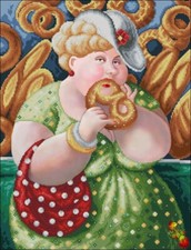 Kit Bead Embroidery Sweet Woman DIY Craft Kit stamped Bead Needlepoint