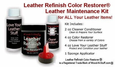 Leather Refinish Color Restorer  ~ WINE ~ Maintenance KIT ~ Were the ORIGINAL!