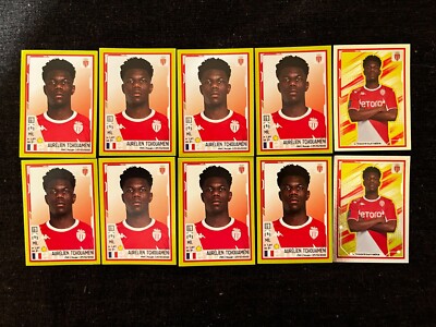 10 PANINI FOOTBALL 2022 AURELIEN TCHOUAMENI MONACO STICKERS # 260/265 ROOKIE