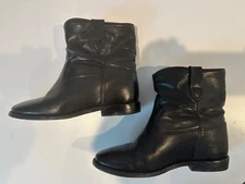 Isabel Marant Etoile Crisi Black Leather Hidden Wedge Ankle Boots size 3 G2U