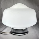 Vintage Art Deco Mid Century Milk Glass Schoolhouse Ceiling Light Flush Mount