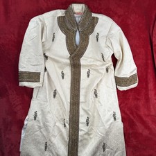 KOYO Men's Cream Embroidered Sherwani Kurta Indo-Western Wedding Party 44 in