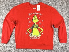 Dr. Seuss Grinch Red Christmas Crewneck Sweatshirt XL New With Tags