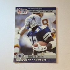 Pro Set 1990 Emmitt Smith Dallas Cowboys NFL Draft First Round Football #685