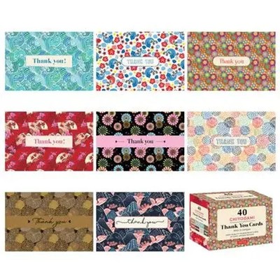 Tuttle Studio | Chiyogami, 40 Thank You Cards with Envelopes | Box | Englisch