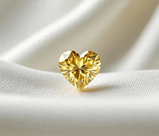 7 Ct Flawless Heart Cut Natural Yellow Color Lab Grown VVS1 Diamond Certified