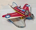 Clean  1950s OHIO ART Coast Guard Float Airplane Tin Litho Wind-Up Works