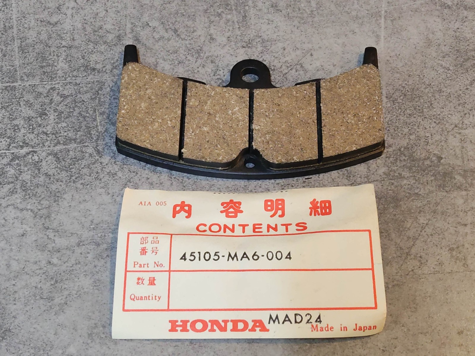 Plaquette de frein avant ou arrière Honda pour motos CBX400 VF400FD et VT500ED