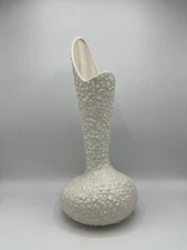 MCM Royal Haeger Pottery Popcorn Pebble Vase White R1752 | Retro Mid Century Mod