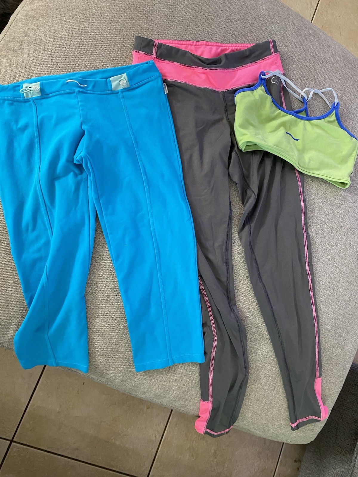 Women's 3 PC Workout Tank Top + Legging Yoga Gym Running Ath