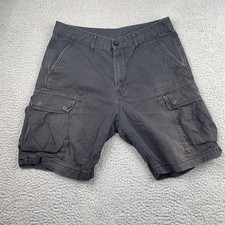 Levi's Men  s Shorts 32 Black Cargo Good Fade Ripstop Baggy Utility Big Pockets