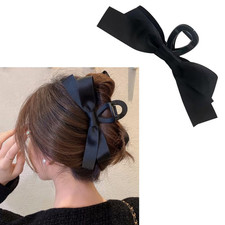 Black Hair Bow Claw Clip for Women Girls Bowknot Hair Claw Jaw Clips Barrettes