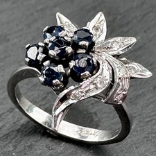 Sterling Silver Floral Ring Size 6 3/4