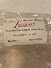 Longaberger Fabric Liner Woven Traditions Natural Small Key, Tea, Mini Chore EUC