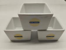 Lot Ricard 3 Ramequin Bol en Céramique Blanche vintage Collection Publicitaire