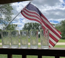 Set Of 5 RCR Royal Crystal Rock FIRE Highball Glasses Royal Crown Italy Barware