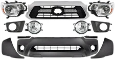 Front Bumper Cover Paintable & Headlights Kit For 2012-2015 Toyota Tacoma