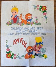 Children Awful Tri-ChemPicture To Paint Vintage 18x22