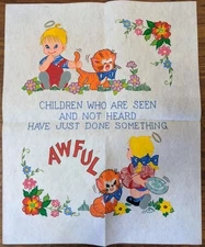 Children Awful Tri-ChemPicture To Paint Vintage 18x22