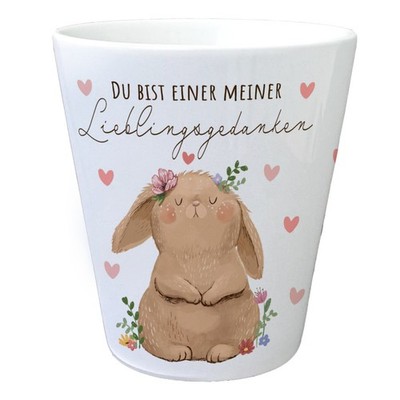 Kaninchen Blumentopf mit Spruch Du bist einer meiner Lieblingsgedanken
