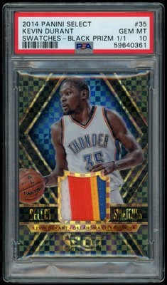 2014-15 Panini Select Kevin Durant Swatches Black 1/1 One of One PSA 10