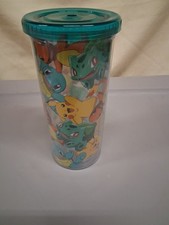 Pokemon 20 Oz Taza Termo con Pikachu, Squirtle, Charmander, Bulbasaur - Usado