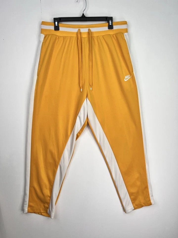 Nike Air Nsw Track Pants Loose Fit AR1831 739 Yellow White Men's XL Drawstring - Image 2 of 4