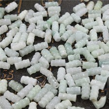 100-200PCS Natural A-grade jadeite Bamboo shaped accessories Loose Beads