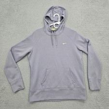Nike Therma Fit Hoodie Sweatshirt Womens Size Large Purple Pullover Jumper EUC