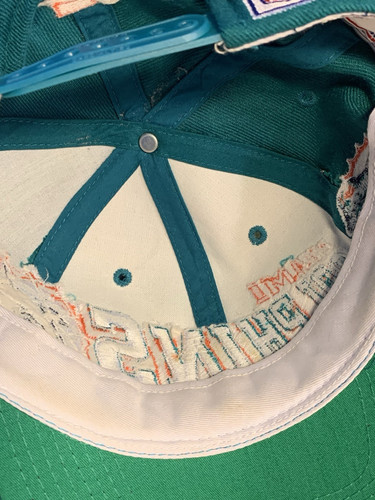 VINTAGE MIAMI DOLPHINS SPORTS SPECIALTIES PRO LINE GRID LOGO SNAPBACK HAT CAP VG - Picture 18 of 18