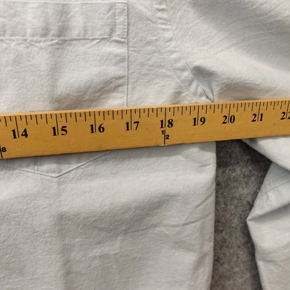 Camisa Oxford Abotonada Para Hombres PEQUEÑA Azul Sólido Luz Carrera Clásica CINCO CUATRO Foto 4 de 4