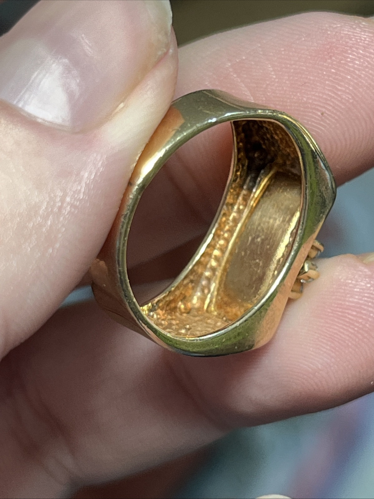 Gold Diamond Ruby Ring Size 7 - image 7