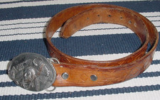 Bison Native American Buckle Spirit Animal Buffalo Vtg Arroyo 1990 Aztec Belt